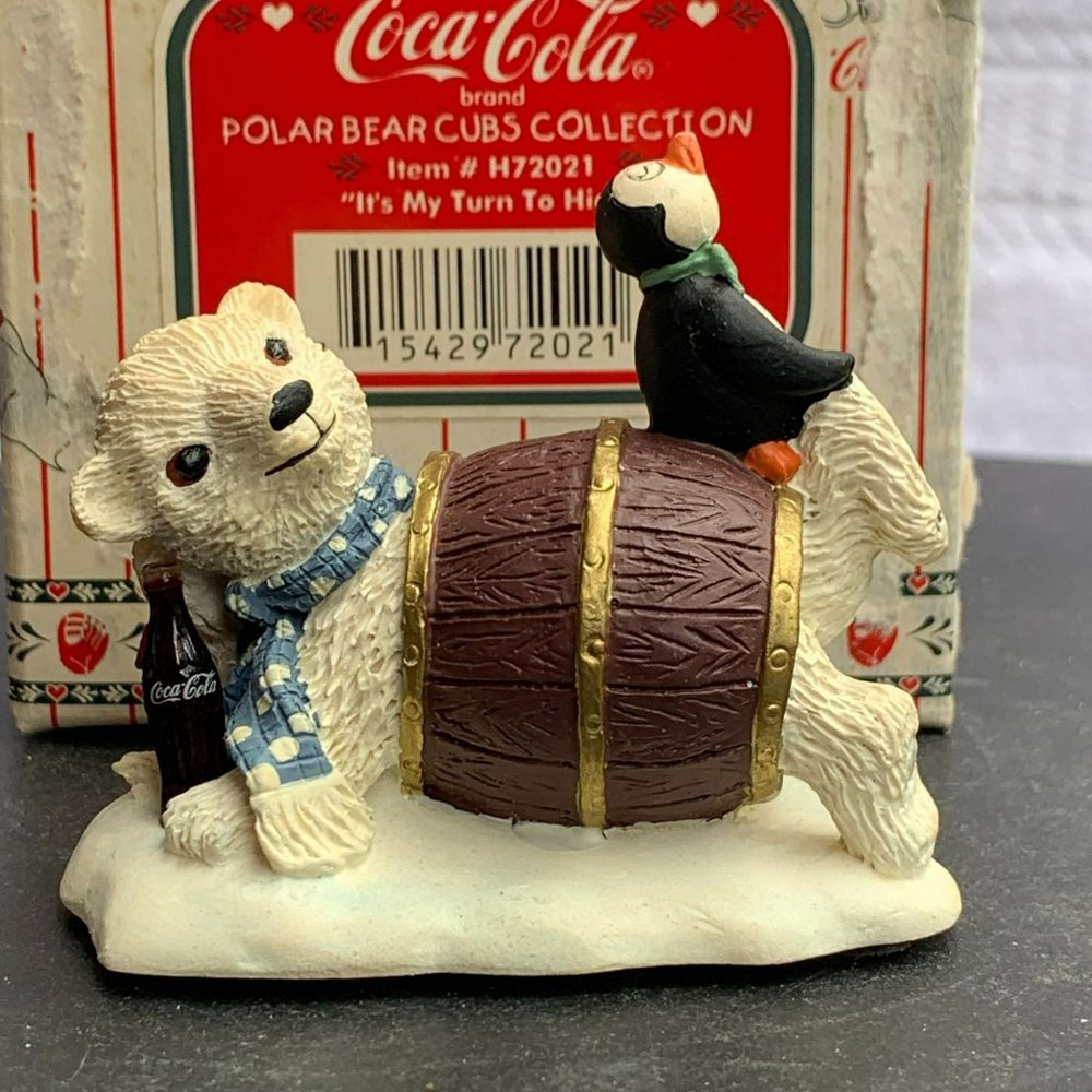 It's My Turn To Hide - Coca-Cola Polar Bears Cubs Collection Figurine from 1995